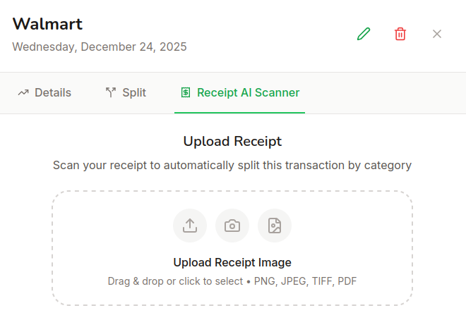 AI-powered receipt scanner showing how to automatically extract transaction details from receipts
